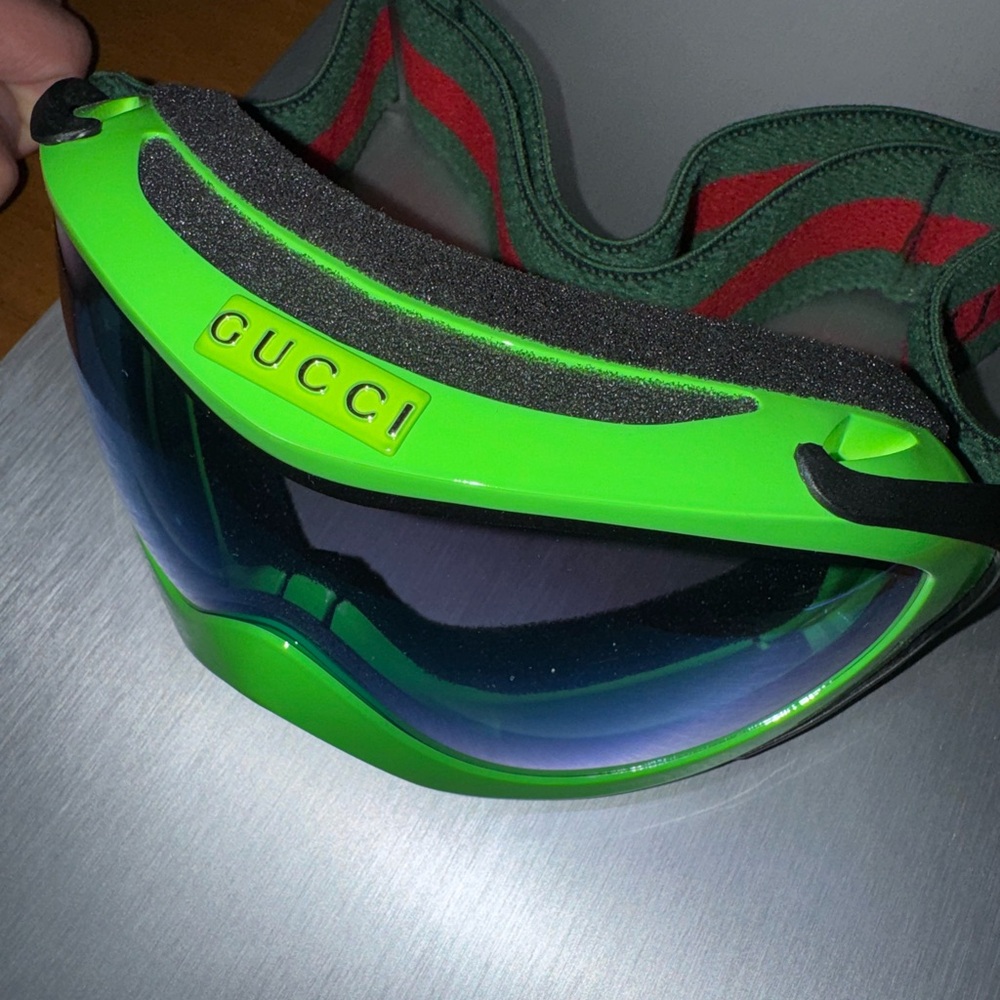 Gucci Neon Green Ski Goggles